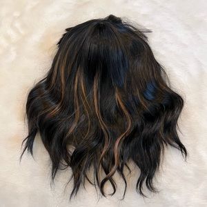 Balayage Wavy Bob Wig with Bangs